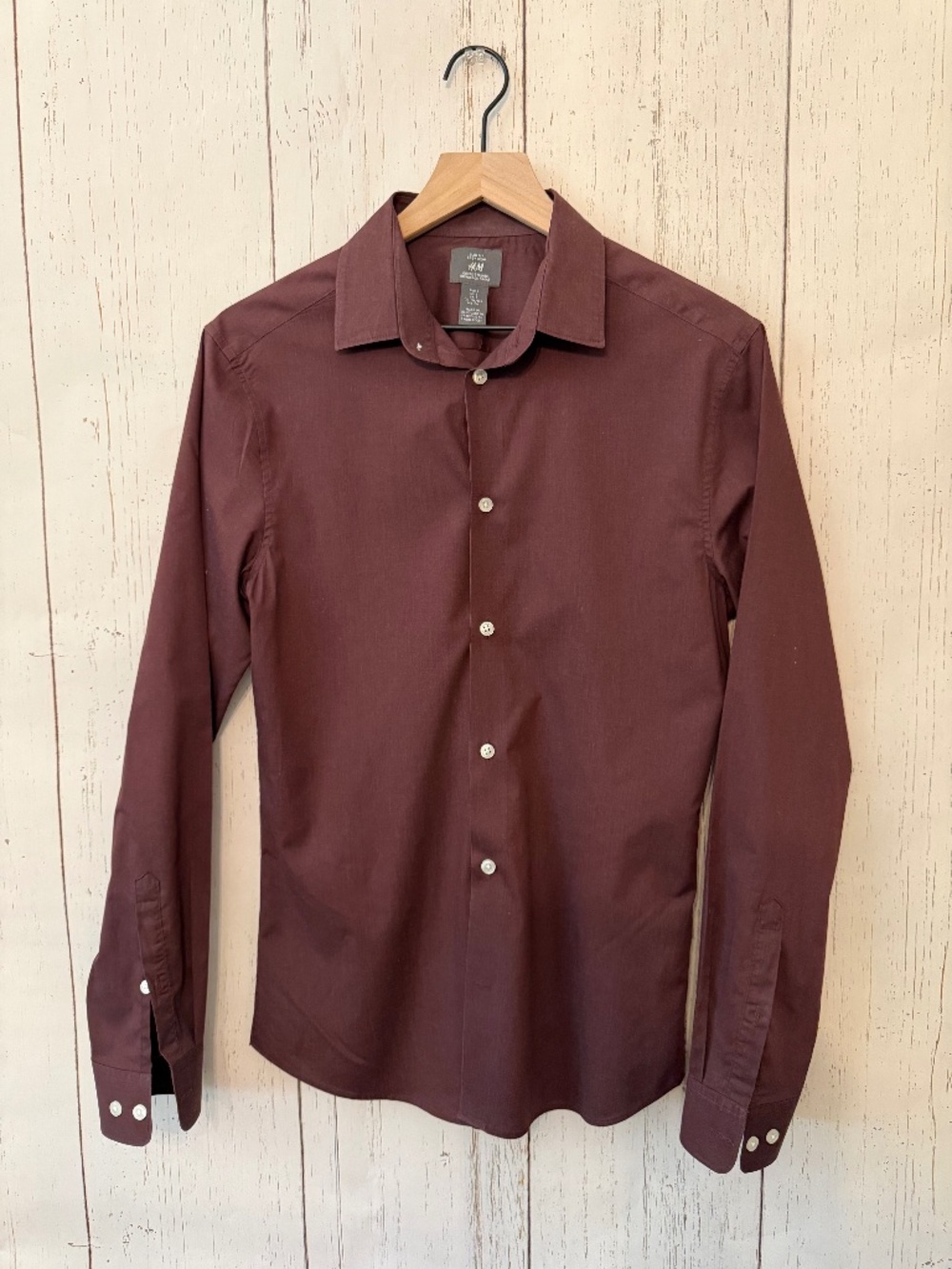 Rusted Maroon Mens Button Up